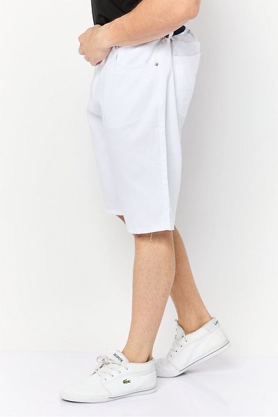 DeFacto Men Textured Belted Basic Shorts, White