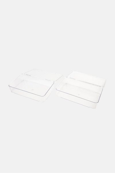 Urban Kitchen 2 Piece Set Multi - Purpose Pantry Organizer, Transparent