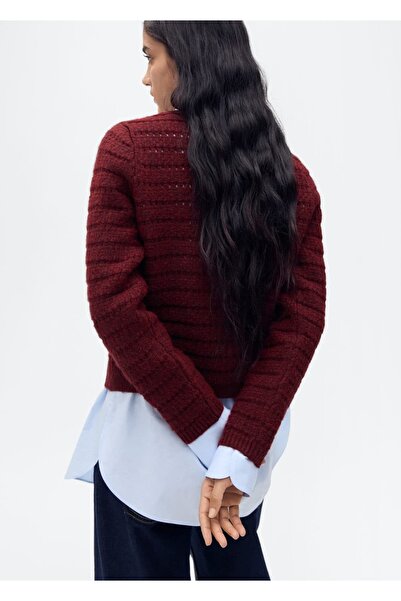 MANGO Woman Ajur detaylı triko ceket