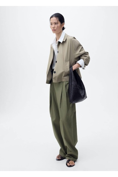 MANGO Woman Belted Wideleg Pants