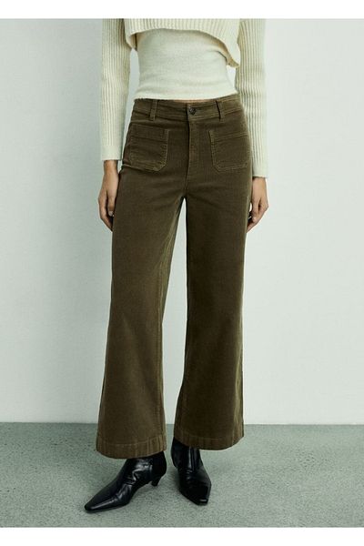 MANGO Woman Catherin Culotte Corduroy Trousers