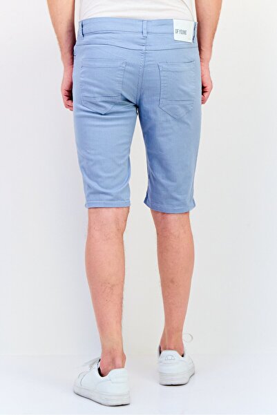 DeFacto Men Plain Chino Shorts, Light Blue