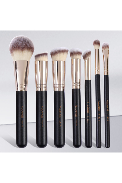 Choice1 مجموعة فرش مكياج من مانج، مكونة من 7 قطع، لمستحضرات التجميل، كريم الأساس، بودرة إخفاء العيوب، فرشاة أحمر الخدود، فرشاة المزج