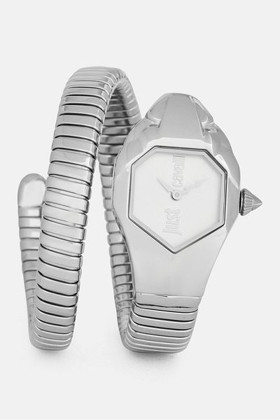 Just Cavalli Women Jc1l001m0015 Chic Snake Analog Watch 22mm, Silver