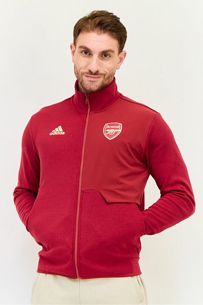 adidas Men Sportswear Fit Long Sleeve Arsenal Anthem Football Jacket, Craft Red