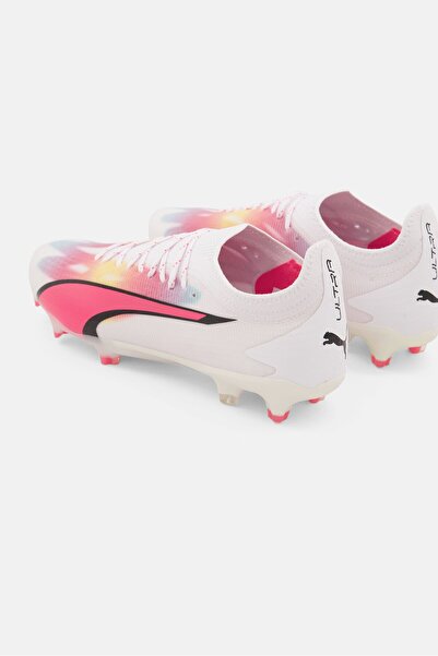 Puma Men Ultra Ultimate Fg/ag Lace Up Sports Shoes, White/pink Combo