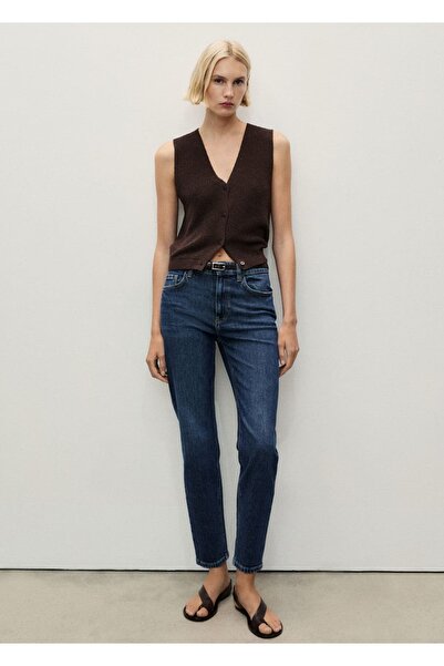 MANGO Woman Newmom confort yüksek belli jean pantolon
