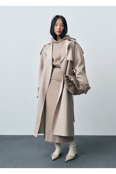 MANGO Woman Wool Blend Hooded Sweater