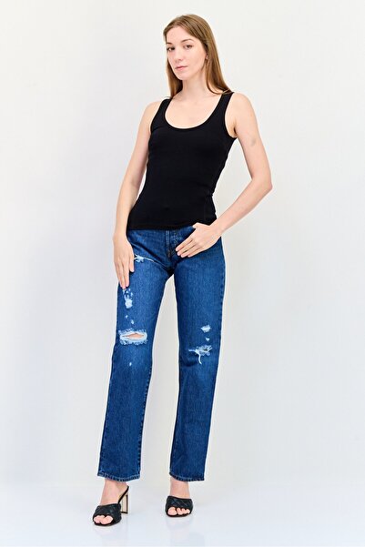 Salsa Women Round Neck Sleeveless Plain Top, Black