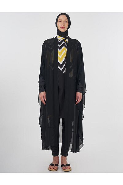 Kayra Chiffon Hijab Pareo Black