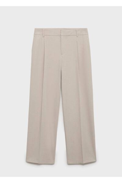 MANGO Woman Pensli Düz Kesim Pantolon