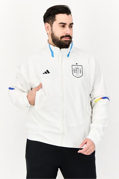 adidas Men Sportswear Fit Spain Game Day Anthem Football Jacket, White
