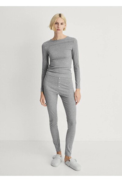 MANGO Woman Fitilli dokuma pantolon