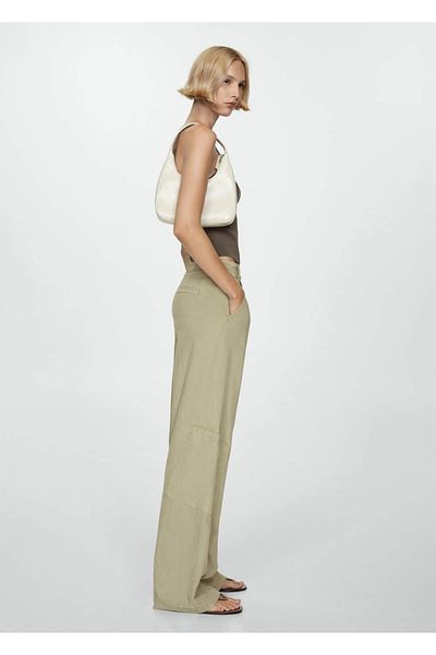 MANGO Woman Lyocell Trousers with Adjustable Drawstring