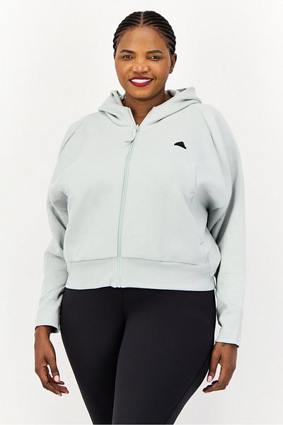 adidas Women Sportswear Fit Long Sleeve Outdoor Sweatshirt, Light Grey