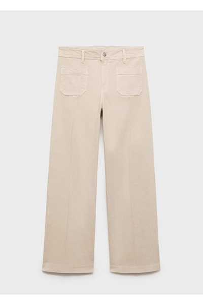 MANGO Woman Düğmeli wideleg jean