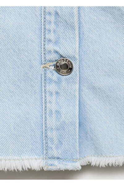 MANGO Kids Kürk yakalı denim mont