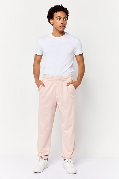 CELIO Men Regular Fit Solid Drawstring Jogger Pants, Pink