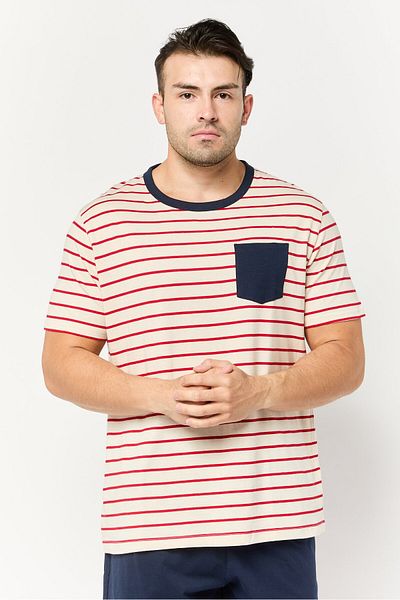 CELIO Men 2 Pieces Short Sleeve T-shirt And Pajama Set, Multicolor