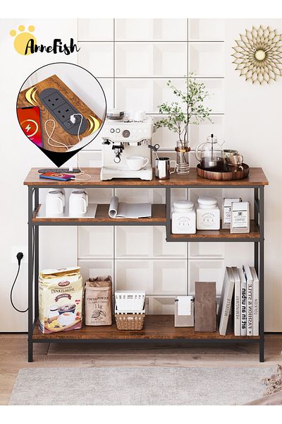 AnneFish Console Table with Power Outlet Sofa Table Entryway Table for Couch Hallway Entrance Living Room