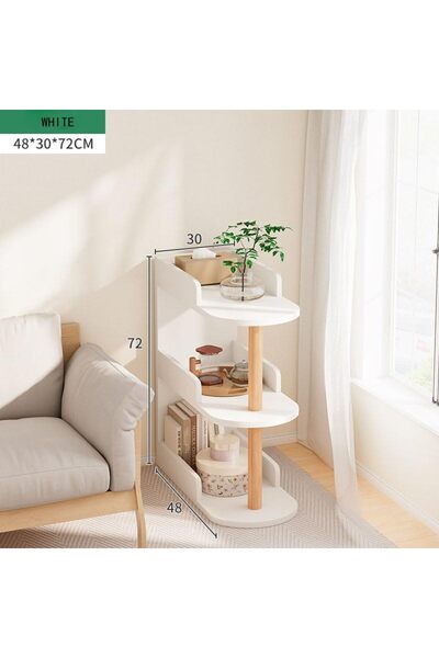 fulina 3-Tier Slim Wooden Bookshelf,Free-Standing with Storage,Narrow Cabinet,for Small Spaces,White