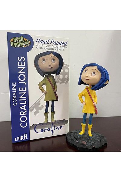 BANDAI with box A NECA Anime Coraline Doll Articulated Anime Figure Raincoat Sweater In Striped Shirt Toy L
