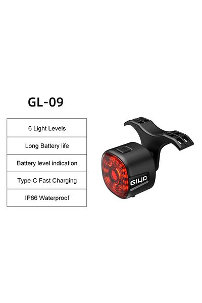 Choice Gl09 Glyo Auto Brake Sensing Bicycle Tail Light -usbrechargeable, Lp66 Waterproof Led Warninglight F