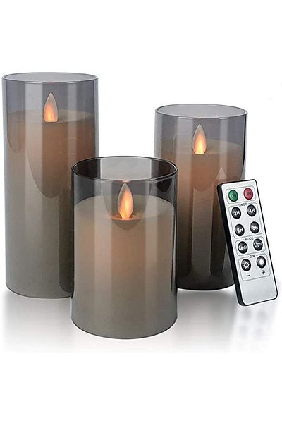 Choice Smoky Gray LED Lights for Home Electronic Candle LED Candle Decoration LED Glass Candle Full Set Rem