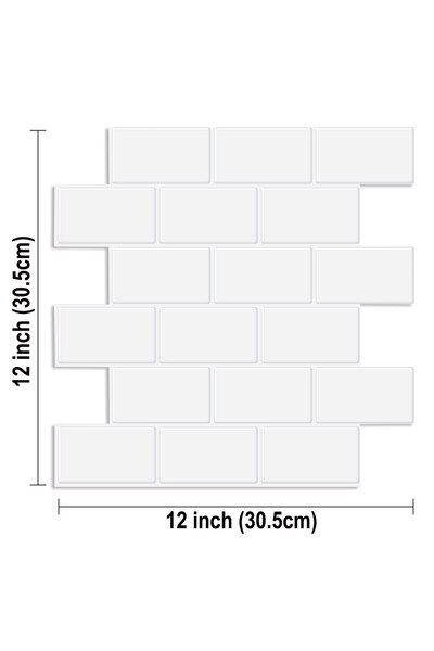 Choice ملصقات بلاط حائط مترو الأنفاق ثلاثية الأبعاد مقاس كبير 12 × 12 بوصة VP...