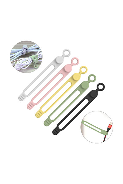 Choice 5 قطع من أربطة الكابلات السيليكونية متعددة الألوان من UMUST، أربطة الك...