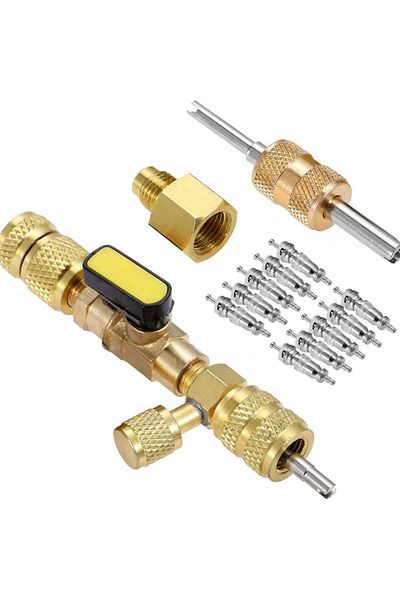 Choice With 11 Accessories R410a R22 Valve Core Remover Installer Tool With Dual Size Sae 1/4 & 5/16 Port F