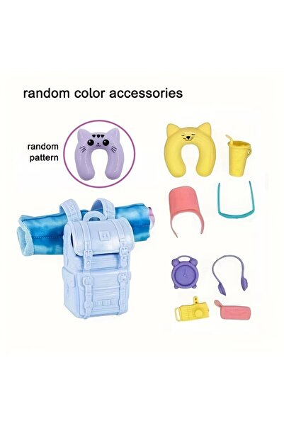 Choice مجموعة سفر مكونة من 10 قطع، 10 قطع من ملحقات Happy Travel لدمى مقاس 11.5 بوصة/30 سم، حقيبة تسلق الجبال وسرير