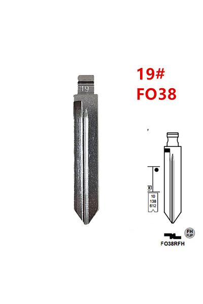 Choice 10pcs Uncut Flip Metal Key Blade 19# FO38 for Ford Lincoln Mercury In USA for KD Keydiy Xhorse VV...