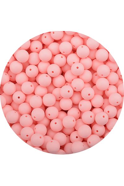 LOFCA خرز كوارتز وردي LOFCA 12 مم 50 قطعة/مجموعة من خرزات التسنين السيليكونية الصالحة للأكل خرز دائري للأطفال قابل للمضغ