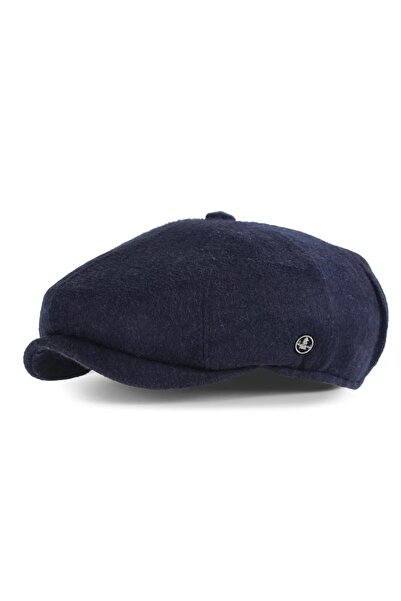 KAMBO WEAR Navy Blue Woolen Cashmere Winter Fabric Tommy Shelby Cap Hat (Anti-Sweat Satin Quilted Stitched Lining)