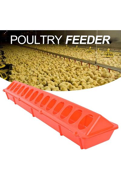 Choice Plastic Flip Top Poultry Feeder Birds feed Long Trough Water Bowl Farming Tool Box for Peacock Ph...