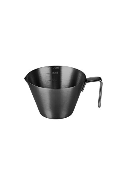 Choice كوب استخلاص قهوة من الفولاذ المقاوم للصدأ 304 باللون الأسود مع مقياس وملعقة حليب صغيرة لصنع كوب إسبريسو