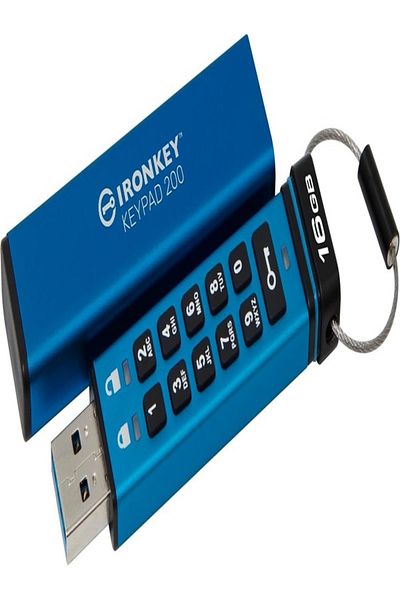 Kingston لوحة مفاتيح Kingston Ironkey 200 سعة 16 جيجابايت مشفرة USB