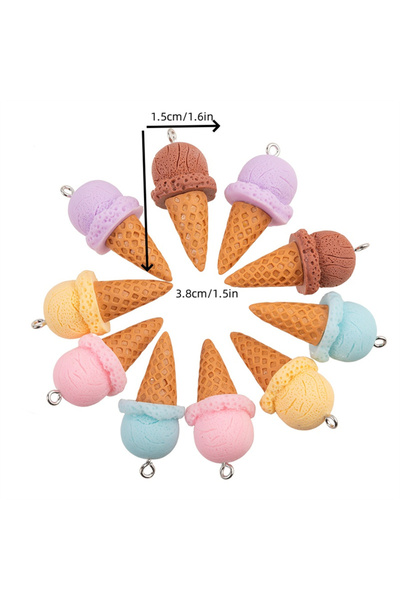 Choice النمط 1 10 قطع لطيف 3D محاكاة الغذاء الآيس كريم الراتنج سحر أقراط المف...