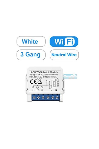 Avatto WSM16-W3 AVATTO Tuya WiFi 1/2/3/4 Gang Mini Smart Switch DIY Light Switches Module 2-Way Control Wor