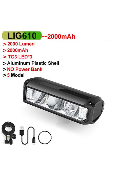 Choice 2000mAh NEWBOLER Bicycle Light Front 10000mAh Bike Light 6000Lumen Waterproof Flashlight USB Chargin