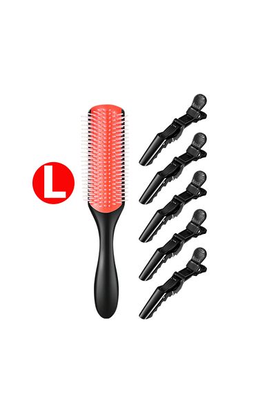Choice L 2pc/set Denman brush curly hair 9-Row Detangling Hair Brush Scalp Massager Straight Wet Comb magi.