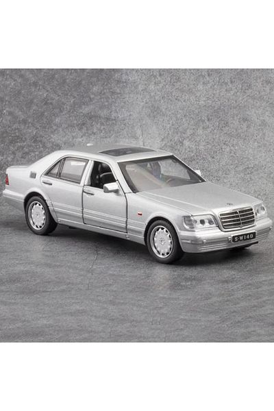 Choice Silver 1:32 S-Class W140 Toy Model Vintage Cars Alloy Diecast Sound Light Pull Back 4 Doors Opened R