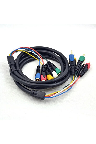 BSN كابلات صوت/فيديو RCA فاخرة ذهبية بطول 1.8 متر، 5 كابلات RCA إلى 5 كابلات RCA، ذكر إلى ذكر، كابل AV