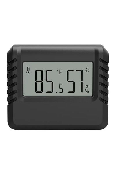 TELEHILL A Black Mini Lcd Digital Thermometer Hygrometer Indoor Room Temperature Humidity Meter Wall Hanging