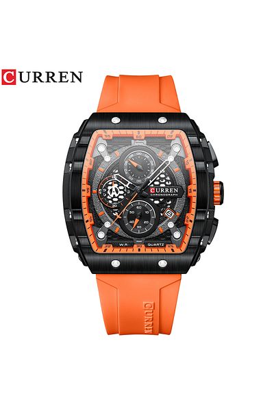 Curren 8442-3 black orange Curren 8442 Men Watch Date Business Stainless Steel Quartz Casual Luxury Fashion