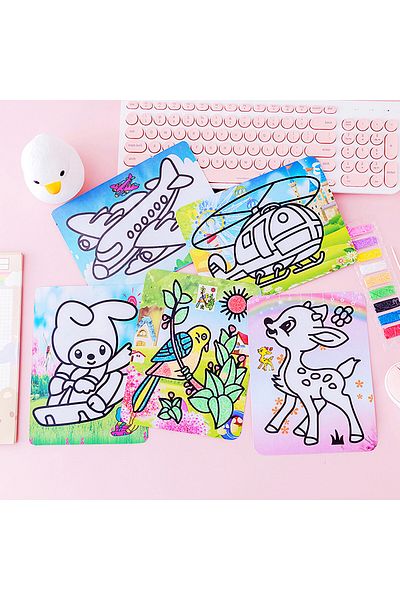 Choice 30pcs 30pcs Children's Sand Painting Set Baby Diy Handmade Creative Colored Sand Making Kindergarten