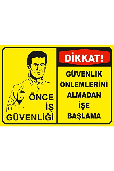 Reysa Tasarım ملصق سلامة العمل أولاً مقاس 20 × 28 سم