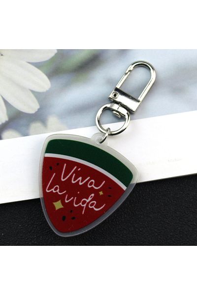 Choice سلسلة مفاتيح K471-2 على شكل بطيخ لامع، محاكاة قلادة البطيخ من Viva La Vida، فاكهة صيفية تنكرية P