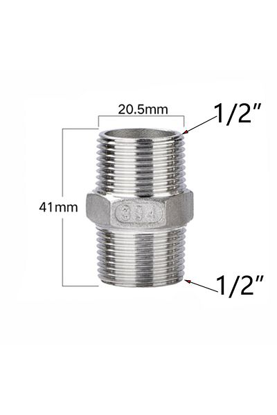 Choice 1/2"304 Stainless Steel Double BSPT Male Threaded Tubing Joints Reducing Pipe Connector Dn10 Dn1...